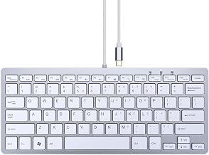 MCSaite Small USB C Keyboard - Plug & Play Compatible Wired Keyboard for Mac mini, MacBook Pro/Air, iMac, iPad, Windows, Chromebook with USBC Port - Compact & Mini USB Type C - Silver - Image 1