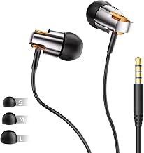 Wired Earbuds with Microphone, 3.5mm Jack, Black | in-Ear Stereo Bass Wired Headphones, Tangle-Free Durable Cord Earphones for Phones, PC, Laptop, Office, Commute - Image 1