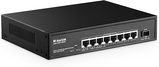 MokerLink 9-Port 2.5 Gigabit PoE Web-Managed Switch with 1 x 10G SFP Port, 8 x PoE IEEE802.3af/at, 120W, Managed Fanless Wall-Mountable Network Switch - Image 1