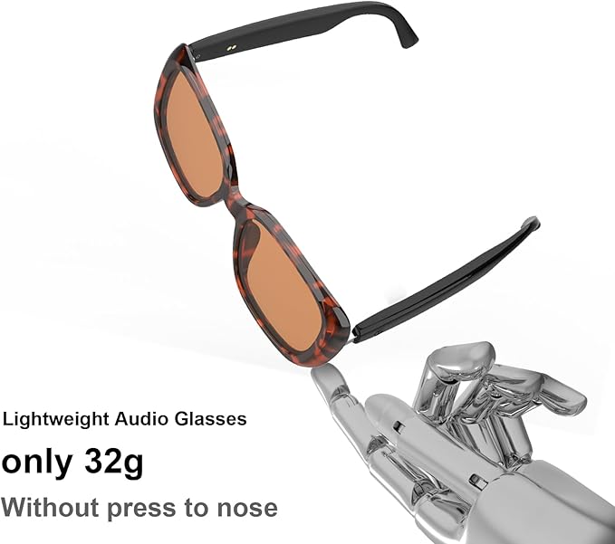 Bluetooth Audio Smart Sunglasses with Speakers, UV400 Protection Blue Light Blocking Glasses for Men Women