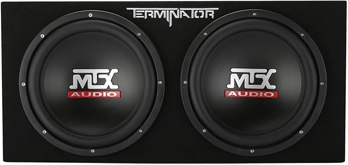 MTX TNP212DV 12-Inch 2000-Watt Dual Loaded Vented Subwoofer Enclosure with Amplifier, Black
