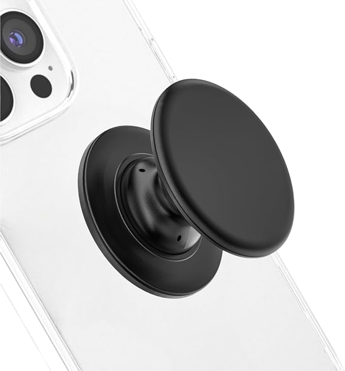 Macaron Solid Color Design Expandable and Collapsible Mobile Phone Grip Stand Holder for Phone Tablet Cell Phone Accessory, Black