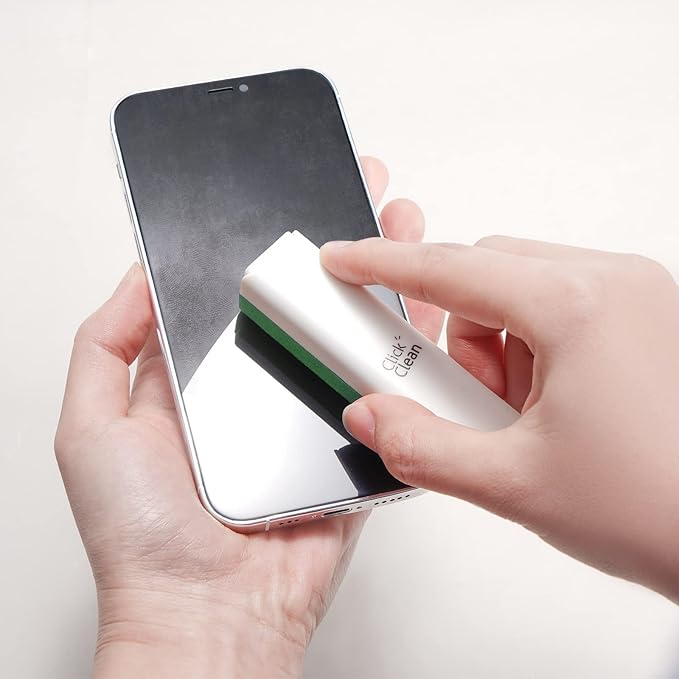 CLICK CLEAN Screen Cleaner, Fingerprint Proof Screen Cleaner Spray, All-in-One Cleaner with Microfiber and Shell for All Phones, Laptop and Tablet Screens (Green)