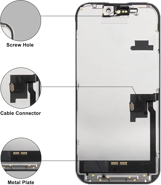 Replacement Screen for iPhone 16 Pro LCD FHD COF Retina Display Digitizer with Total Repair Tool Kits, Screen Protector, Waterproof Tape