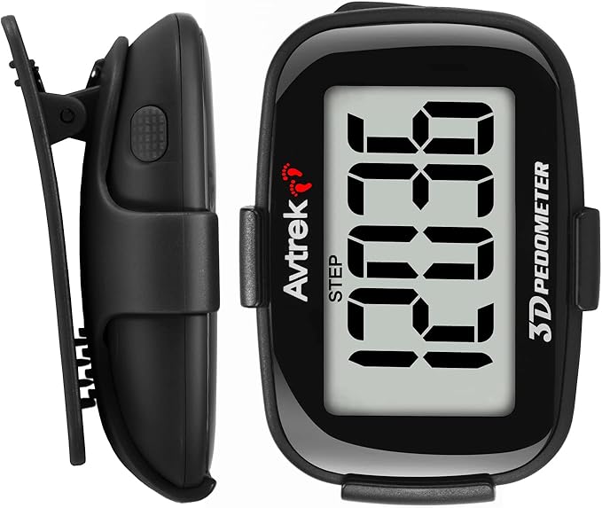 3D Step Counter Clip On with LED Backlight Pocket Pedometer for Walking Outdoor Activities Fitness Tracker Without Smartphone