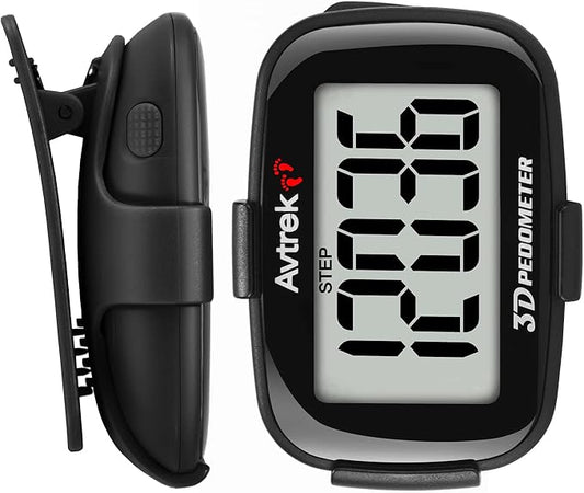 3D Step Counter Clip On with LED Backlight Pocket Pedometer for Walking Outdoor Activities Fitness Tracker Without Smartphone