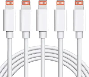 sharllen iPhone Charger Cable 5 Pack 6FT USB Fast Charging Syncing Cord Cables Compatible iPhone 14/13/12/11/XS/Max/XR/X/8/8Plus/7/7P/6S/iPad/IOS White