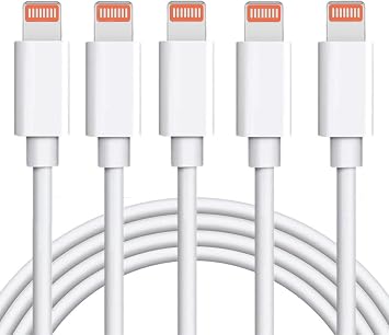 sharllen iPhone Charger Cable 5 Pack 6FT USB Fast Charging Syncing Cord Cables Compatible iPhone 14/13/12/11/XS/Max/XR/X/8/8Plus/7/7P/6S/iPad/IOS White