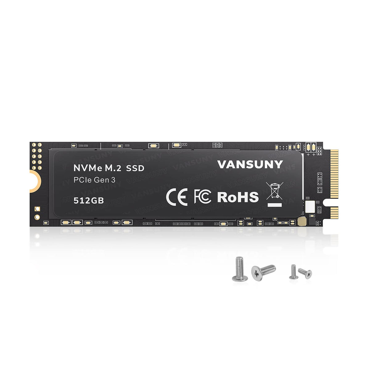 Vansuny 512GB NVMe M.2 Internal Solid State Drive PCIe 3.0 TLC M.2 SSD 3D NAND 2280 Speed up to 3400/2900MB/s Internal Solid State Hard Drive PCIe SSD