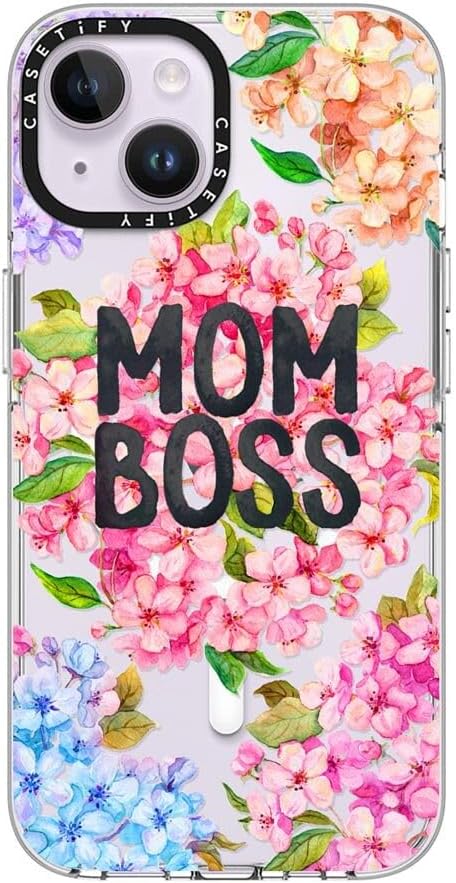 CASETiFY Clear iPhone 14 Case [Not Yellowing / 6.6 ft. 3X Military Grade Drop Protection/Compatible with Magsafe] - MOM BOSS - Clear