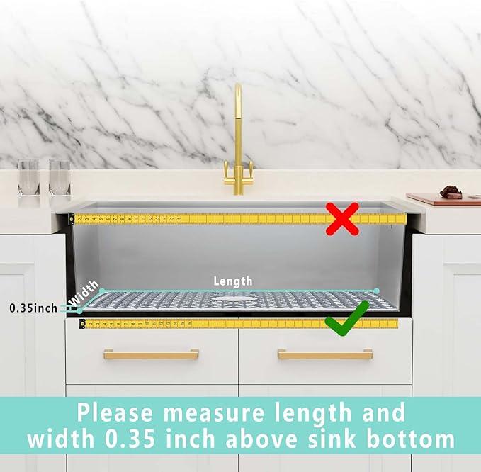 AWOKE Sink Protectors for Kitchen Sink | 18.2"x 12.5" Kitchen Sink Mats for Bottom of Kitchen Sink | Sink Inserts for Kitchen Sink of Stainless Steel Sink | Center Drain (Grey)