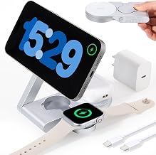 2026 3 in 1 Wireless Charging Station Mag-Safe Fast Charging Station for Apple MagSafe Charger, with USB C Charger, Foldable Charging Magnetic Wireless Charger Stand, Space Aluminum Travel Charger - Image 1