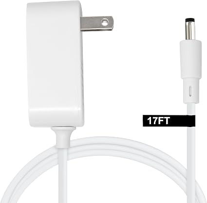 15W Extra Long Power Adapter Compatible with Amazon Echo Spot, Echo Dot (3rd, 4th & 5th Generation), Amazon Echo Pop, Amazon Echo Pop Kids (17-Foot)