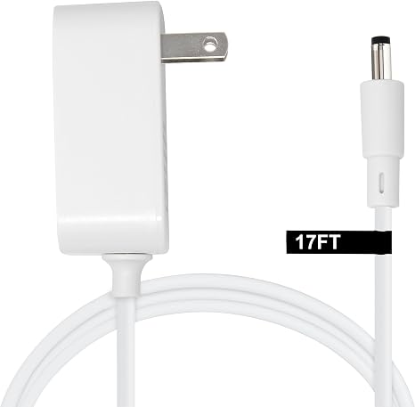 15W Extra Long Power Adapter Compatible with Amazon Echo Spot, Echo Dot (3rd, 4th & 5th Generation), Amazon Echo Pop, Amazon Echo Pop Kids (17-Foot)