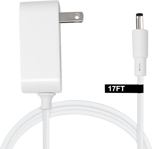 15W Extra Long Power Adapter Compatible with Amazon Echo Spot, Echo Dot (3rd, 4th & 5th Generation), Amazon Echo Pop, Amazon Echo Pop Kids (17-Foot)