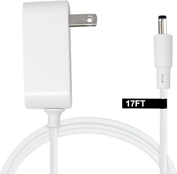 15W Extra Long Power Adapter Compatible with Amazon Echo Spot, Echo Dot (3rd, 4th & 5th Generation), Amazon Echo Pop, Amazon Echo Pop Kids (17-Foot)