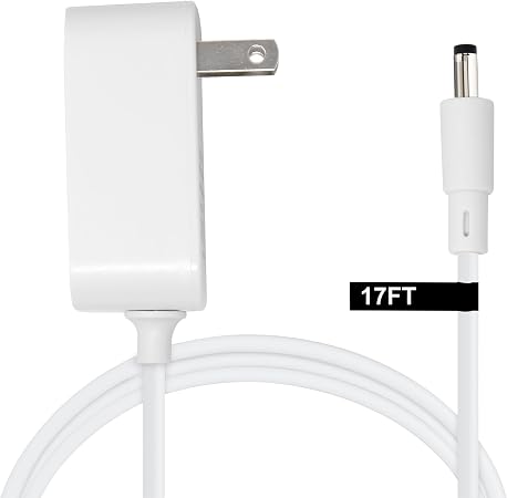 15W Extra Long Power Adapter Compatible with Amazon Echo Spot, Echo Dot (3rd, 4th & 5th Generation), Amazon Echo Pop, Amazon Echo Pop Kids (17-Foot)
