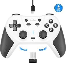 abxylute C5P Wireless Gaming Controller for PC/Switch/iOS/Android/PS3/PS4/Steam/MAC, 2.4 GHz Hall Effect Stick & Trigger Turbo-Remappable Back Buttons Rubberized Grip Console Layout Gamepad Vibration - Image 1