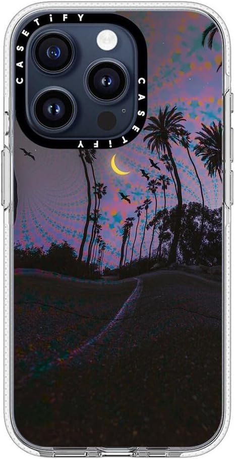CASETiFY Clear iPhone 15 Pro Case [Not Yellowing / 6.6 ft. 3X Military Grade Drop Protection/Compatible with Magsafe] - Palm Vibes - Clear
