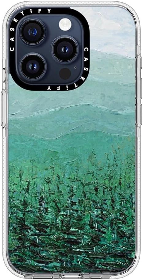 CASETiFY Clear iPhone 15 Pro Case [Not Yellowing / 6.6 ft. 3X Military Grade Drop Protection/Compatible with Magsafe] - Pine Forest - Clear