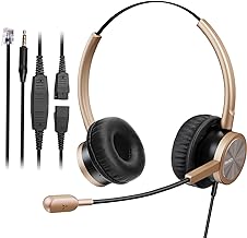 MAIRDI Phone Headset with RJ9 & 3.5mm Jacks for Call Center Deskphone Cell Phone PC Laptop, Office Landline Telephone Headset with Microphone Noise Canceling for Polycom Avaya Nortel - Image 1