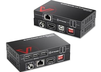 AV Access 4K HDMI USB KVM Extender TCP/IP Over Single Cat5e/6/6a/7 to 390ft