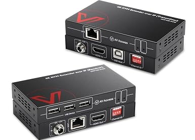 AV Access 4K HDMI USB KVM Extender TCP/IP Over Single Cat5e/6/6a/7 to 390ft