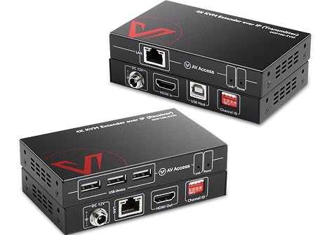 AV Access 4K HDMI USB KVM Extender TCP/IP Over Single Cat5e/6/6a/7 to 390ft