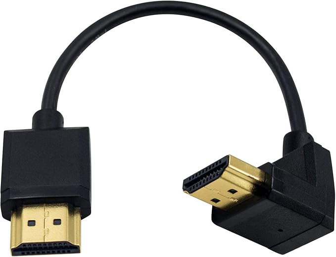 Duttek 4K 90 Degree HDMI Cable 6inch/15cm, Extremely Thin Down Angled HDMI Male to Male Cable for 3D and 4K Ultra HD TV Stick HDMI 2.0 Cord