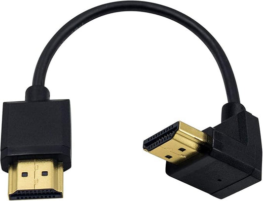 Duttek 4K 90 Degree HDMI Cable 6inch/15cm, Extremely Thin Down Angled HDMI Male to Male Cable for 3D and 4K Ultra HD TV Stick HDMI 2.0 Cord