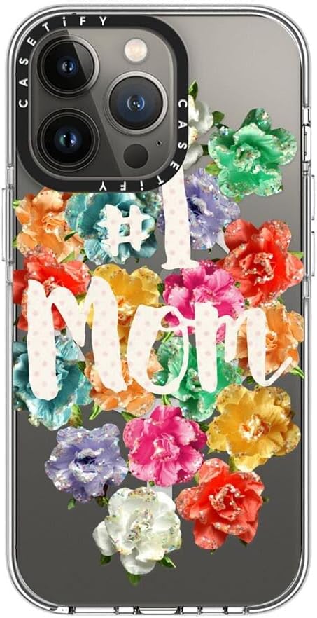 CASETiFY Clear iPhone 13 Pro Case [Not Yellowing / 6.6 ft. 3X Military Grade Drop Protection/Compatible with Magsafe] - #1 Mom - Clear