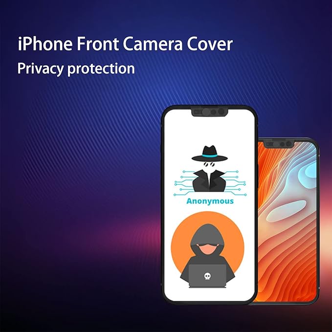 Front Camera Cover Compatible for iPhone 13/13 Mini/13 Pro/13 Pro Max/16E,Webcam Cover Protect Privacy and Security,Privacy Camera Cover Not A ffect Face ID, 2 Pack-Black