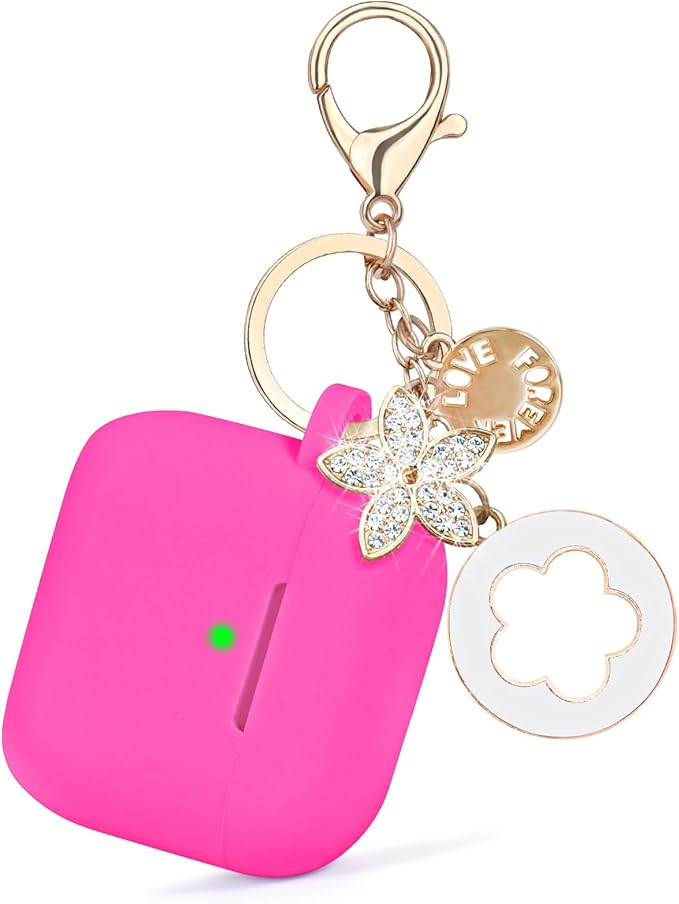 Case Compatible With Apple Airpods 4 - VISOOM Airpods 4 Cases 2024 Cover Women Anti-Drop Silicone iPods 4 Earbuds Wireless Accessorie Charging Cases Girl Bling Keychain for Airpod Ipods 4th Generation