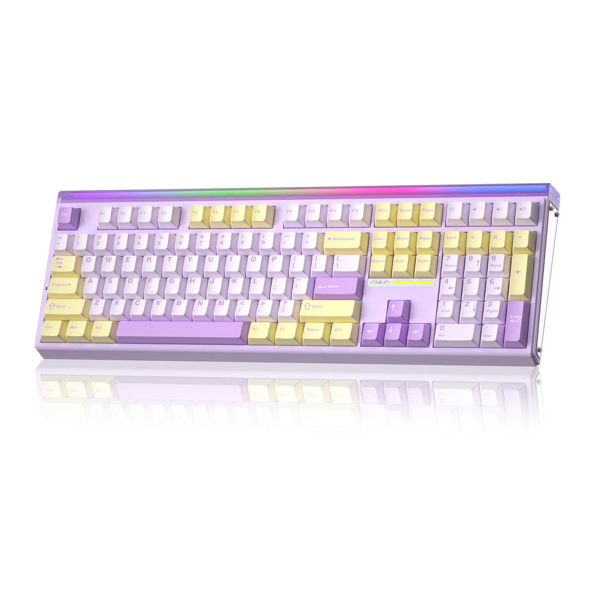 Aula H108 Wireless Silent Mechanical Keyboard with Number Pad Hot Swappable - Image 1