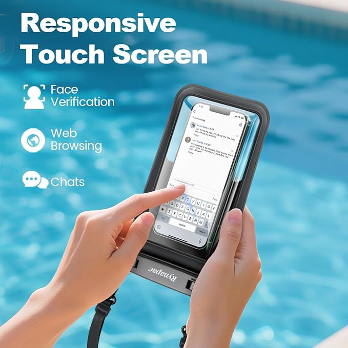 [Up to 8.5"] Waterproof Phone Pouch Bag - 2 Pack IPX8 Waterproof Phone Case for iPhone 17 16 15 14 Pro Max Galaxy S26 S25 Ultra, Touchscreen & Underwater Photography, Beach Cruise Travel Essentials