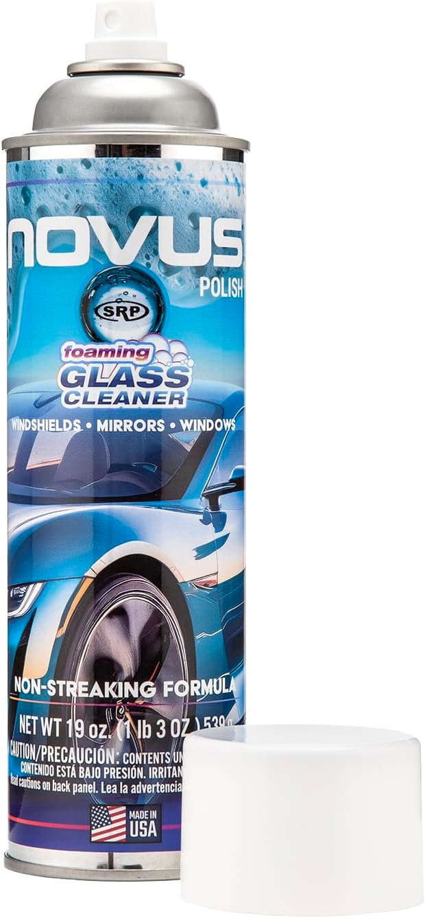 Novus 1802 | Glass Cleaner Spray | Powerful Foaming Glass Cleaner, Streak-Free Shine for Home and Auto | Safe for All Glass Surfaces | 19 Ounces (1 Pack)
