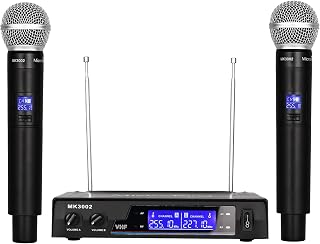 MicrocKing Wireless Microphone System Dynamic Handheld Microphones,150 Ft Operating Range,16 Hours Continuous Use,Ideal for Karaoke, Party, DJ, Church, Wedding, Indoor/Outdoor Activities - Image 1