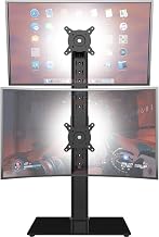 Dual Monitor Stand - Vertical Stack Screen Free-Standing Monitor Riser Fits Two 13 to 34 Inch Screen with Swivel, Tilt, Height Adjustable, Holds One (1) Screen Up to 44Lbs - Image 1