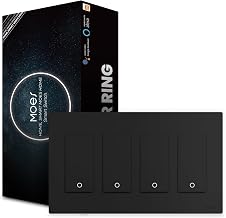 MOES Star Ring WiFi Smart Light Switch, Alexa Google No Hub, 4 Gang Black