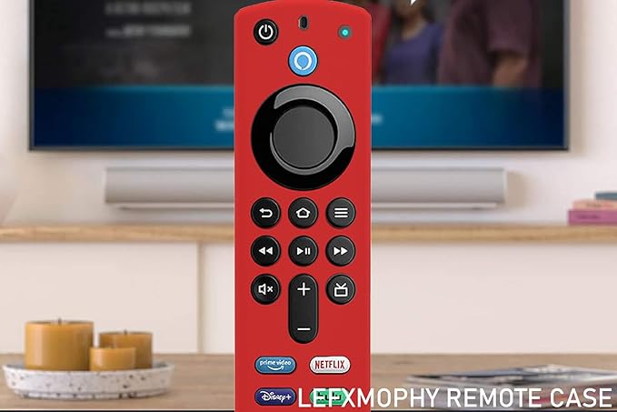 Remote Case Replacement for TV Stick (3rd Gen) 2021 Release Voice Remote, Red Silicone Protective Cover Sleeve with Lanyard - LEFXMOPHY