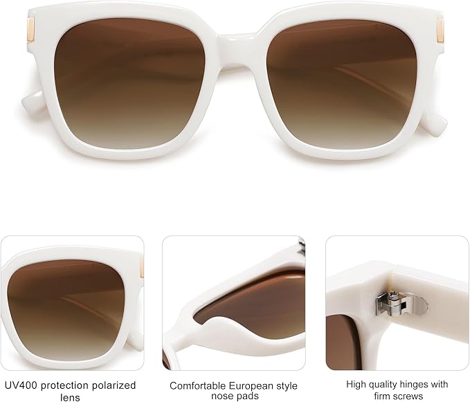 SOJOS Polarized Sunglasses for Women Men Trendy Square Large Sun Glasses SJ2149