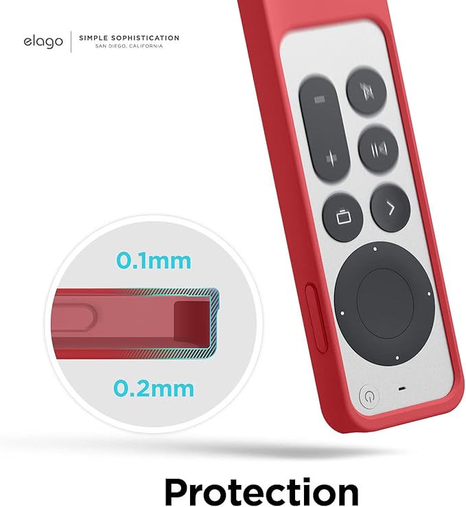 elago R2 Slim Case Compatible with 2022 Apple TV 4K HD Siri Remote 3rd Generation, Compatible with 2021 Apple TV Siri Remote 2nd - Slim, Light, Scratch-Free, Full Access to All Functions [Red]