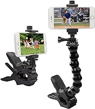 Suptig Phone Holder Desk Gooseneck Mount, Cell Phone Clamp Clip for Pole, Mount Stand, Compatible for iPhone 17 iPhone 16 Plus 15 Pro 14 Plus Xs Max XR X 8 7 6 6s Plus and Other 4-7'' Device - Image 1