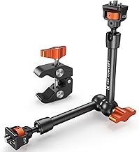 K&F CONCEPT 11" Magic Arm Clamp with Clamp ARRI 1/4" & 3/8" Thread Screw - Image 1