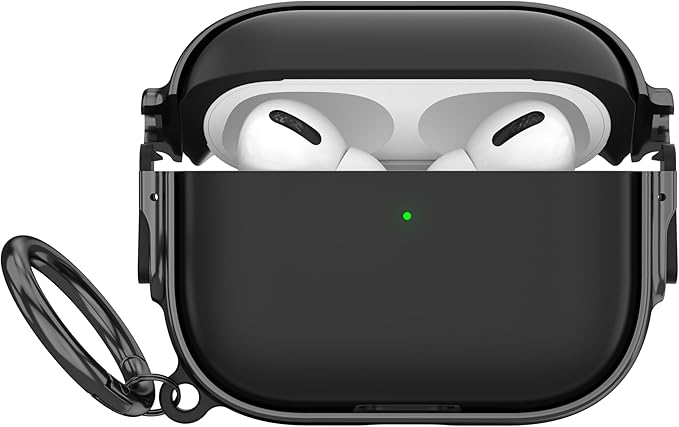 Maxjoy for AirPods Pro 3rd Generation Case with Lock, Cute AirPods Pro 3 Case Lock Protective Hard AirPod Pro 3 Cover for Women Men with Keychain for Airpod Pro 3rd Gen Cover 2025, Black