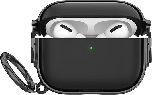 Maxjoy for AirPods Pro 3rd Generation Case with Lock, Cute AirPods Pro 3 Case Lock Protective Hard AirPod Pro 3 Cover for Women Men with Keychain for Airpod Pro 3rd Gen Cover 2025, Black