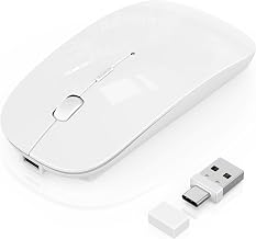 S1 Mouse for iPad/MacBook Air/Pro & Laptop, Bluetooth Wireless Rechargeable Mouse with Type-C, Slim Mouse Jiggler for iMac, 4 Connection Modes, Silent Click, 1600 DPI Compatible Mac OS/Windows - Image 1