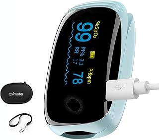 Rechargeable Pulse Oximeter Fingertip Oxygen Monitor Fingertip with SpO2 Pulse Rate and Precision Fast Oximeter SpO2 Reading Outdoor Sports Home (Blue) - Image 1