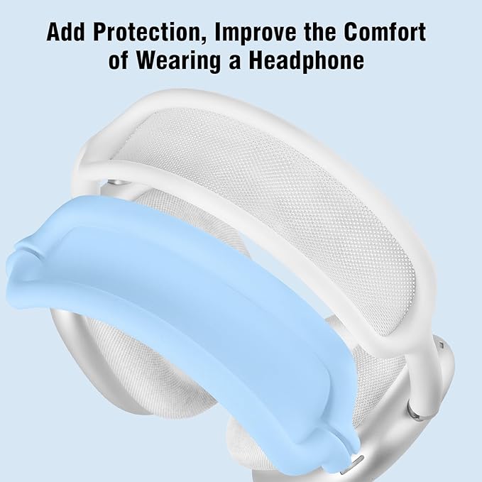 Filoto Case for Airpods Max Headphones, Ear Pad Case Cover/Ear Cups Co ver/Headband for AirPods Max (USB-C/Lightning)(2024/2020), Silicone for Apple Airpod Max, Accessories Cases(Sky Blue)