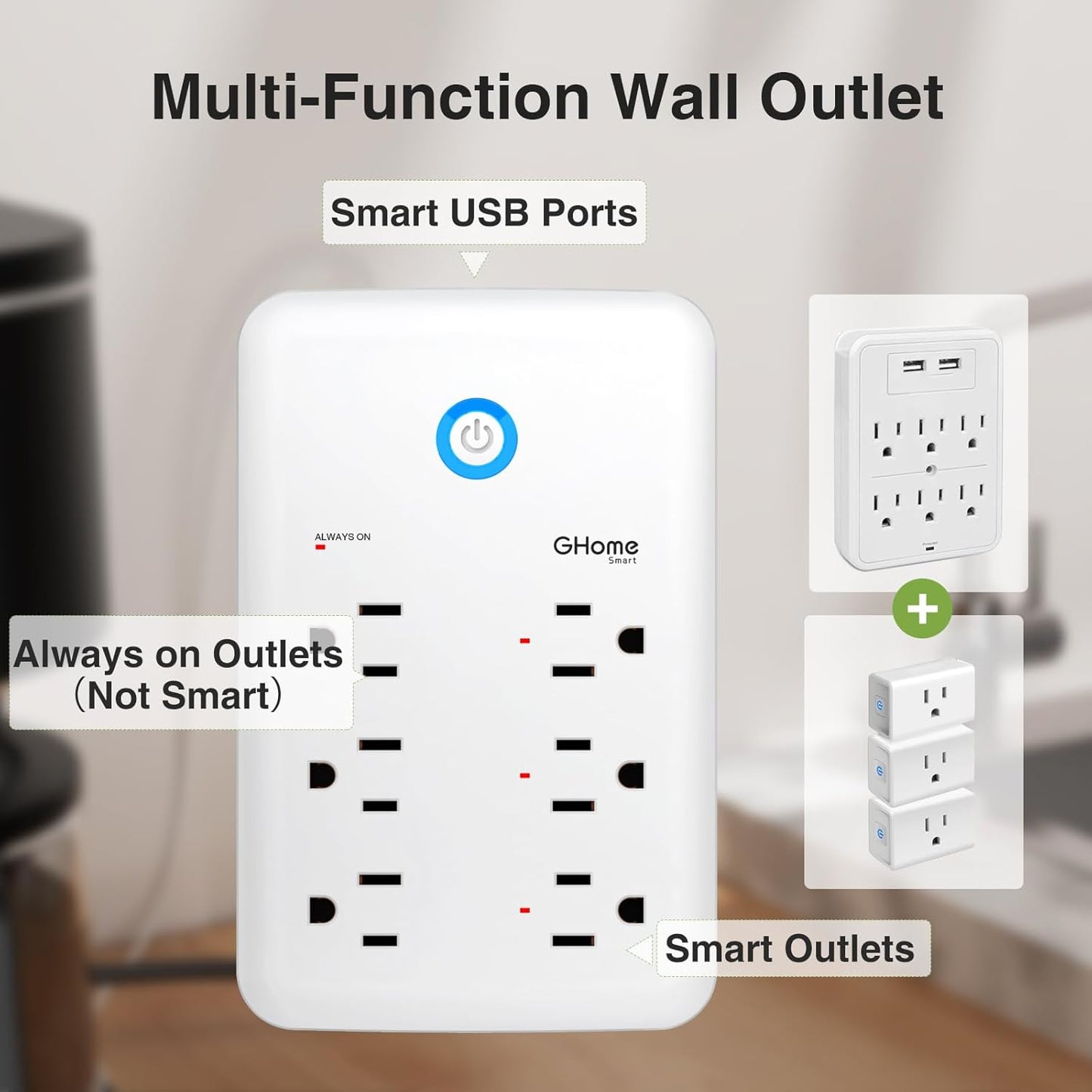 Smart Power Strip 9-in-1 – WiFi Outlet Extender, Works with Alexa & Google Home, 15A